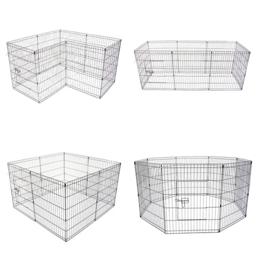Pet Playpen 8 Panel 24in Foldable Dog Exercise Enclosure Fence Cage