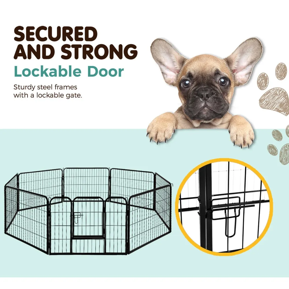 Pet Playpen 8 Panel Dog Puppy Exercise Cage Enclosure Fence 80x60cm