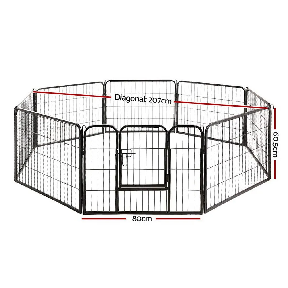 Pet Playpen 8 Panel Dog Puppy Exercise Cage Enclosure Fence 80x60cm