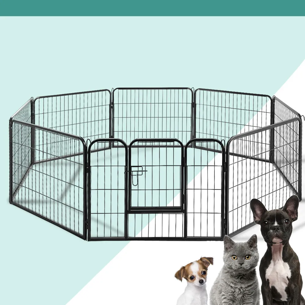 Pet Playpen 8 Panel Dog Puppy Exercise Cage Enclosure Fence 80x60cm
