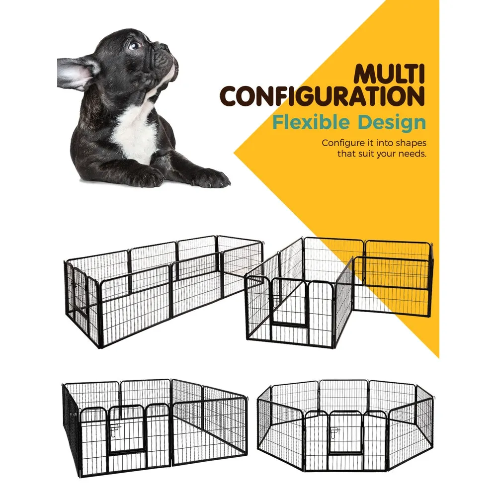 Pet Playpen 8 Panel Dog Puppy Exercise Cage Enclosure Fence 80x60cm
