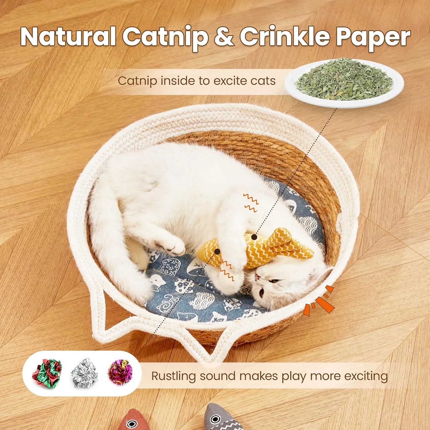 Plush Simulated Fish pet cat Toys Catnip Teasing Teeth Grinding cat Supplies Fish Since Hi Toys(Yellow)