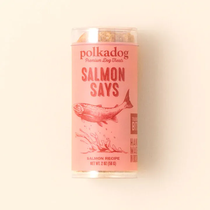 Polkadog Salmon Says Bits 8-oz, Dog Treat