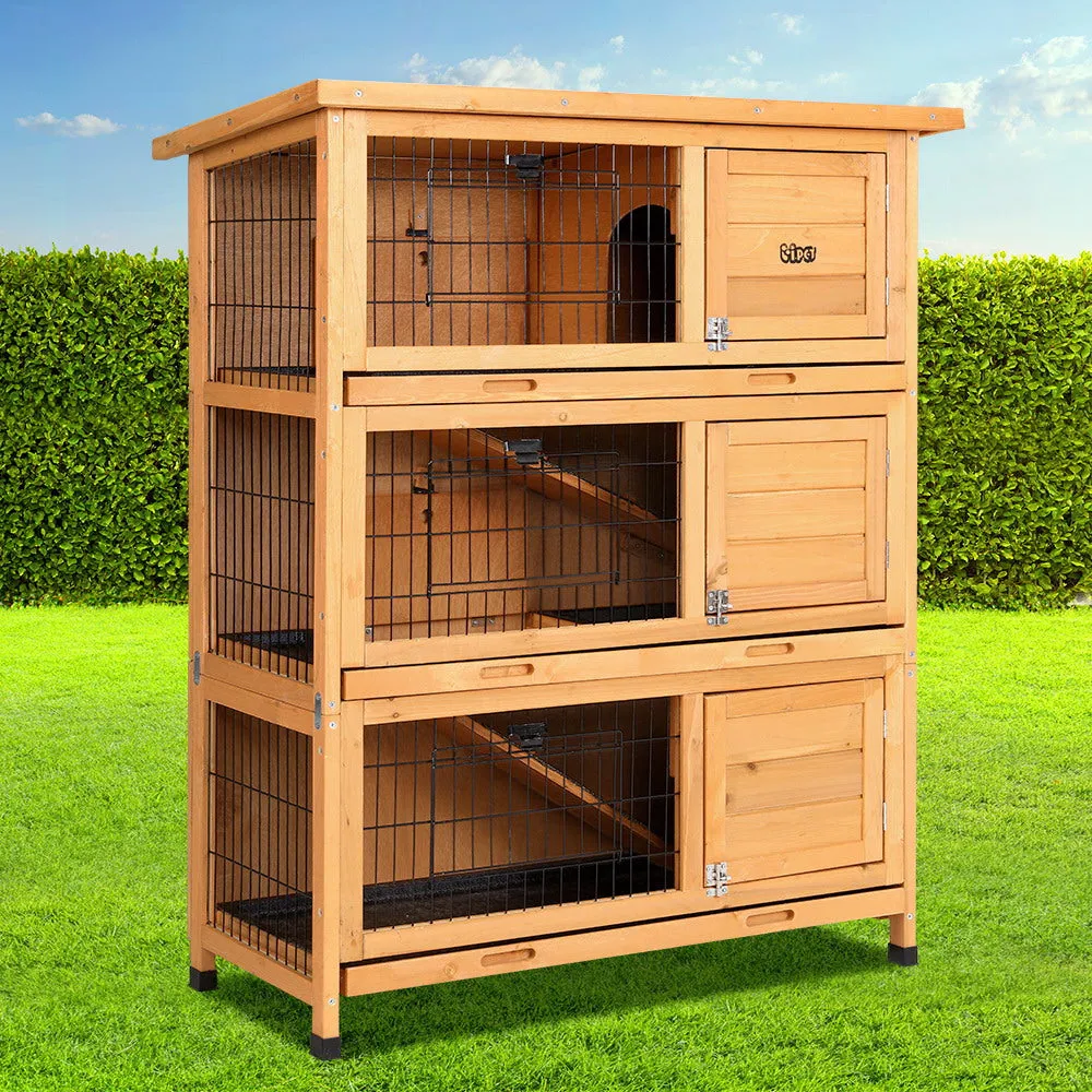 Rabbit Hutch Hutches Large Metal Run Wooden Cage Outdoor Pet House Chicken Coop Guinea Pig Ferret Chinchilla Hamster 91.5cm x 46cm x 116.5cm