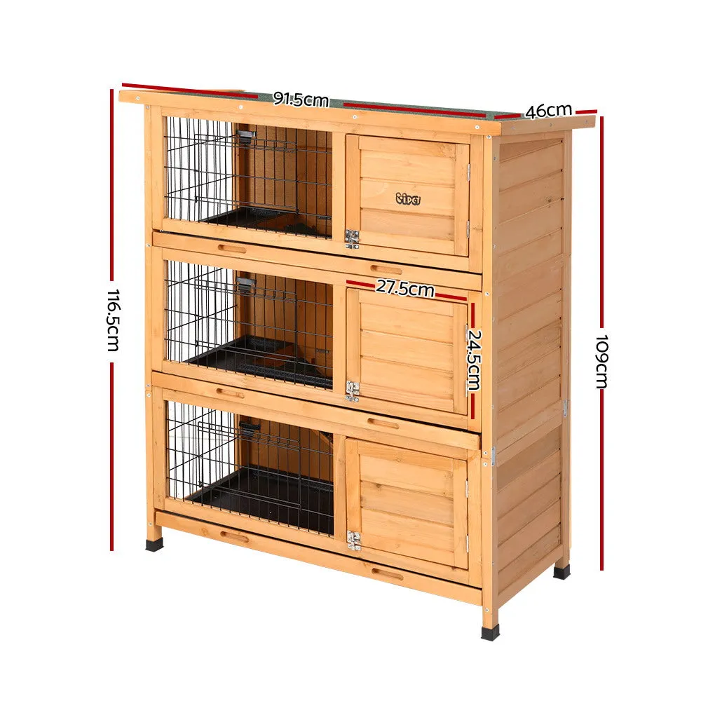 Rabbit Hutch Hutches Large Metal Run Wooden Cage Outdoor Pet House Chicken Coop Guinea Pig Ferret Chinchilla Hamster 91.5cm x 46cm x 116.5cm