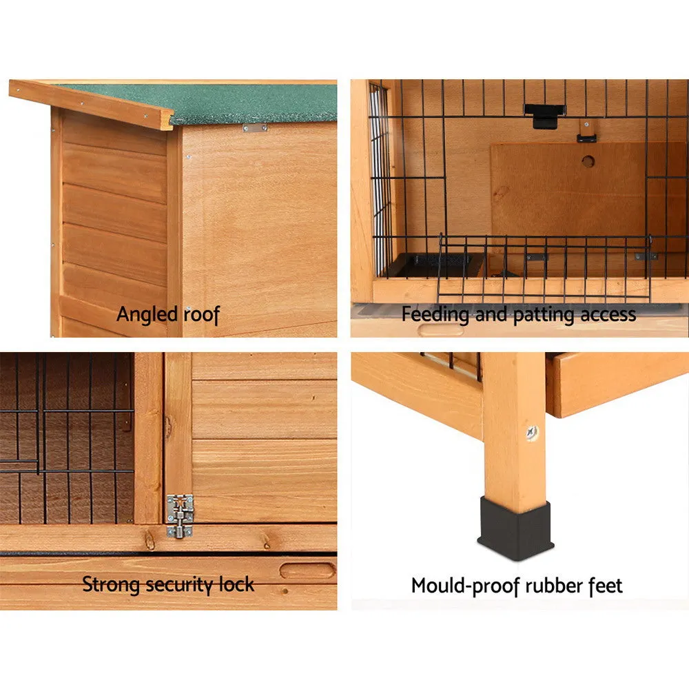 Rabbit Hutch Hutches Large Metal Run Wooden Cage Outdoor Pet House Chicken Coop Guinea Pig Ferret Chinchilla Hamster 91.5cm x 46cm x 116.5cm