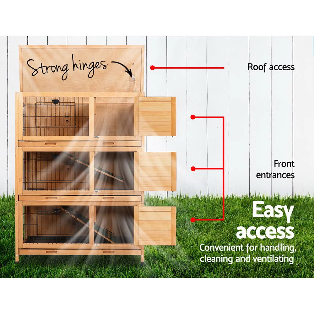 Rabbit Hutch Hutches Large Metal Run Wooden Cage Outdoor Pet House Chicken Coop Guinea Pig Ferret Chinchilla Hamster 91.5cm x 46cm x 116.5cm