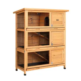 Rabbit Hutch Hutches Large Metal Run Wooden Cage Outdoor Pet House Chicken Coop Guinea Pig Ferret Chinchilla Hamster 91.5cm x 46cm x 116.5cm