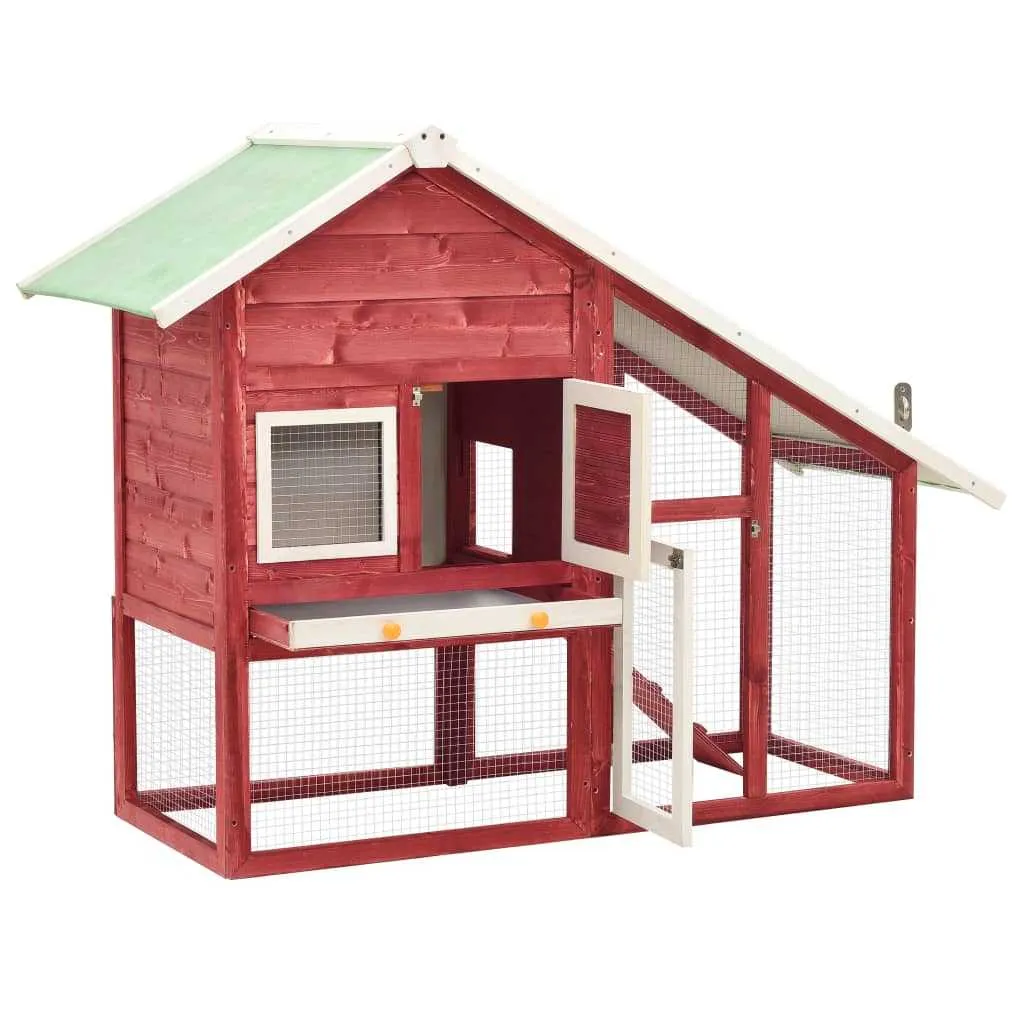 Red & White Hutch 140cm · Wood