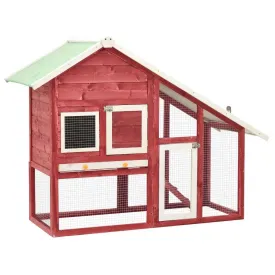 Red & White Hutch 140cm · Wood