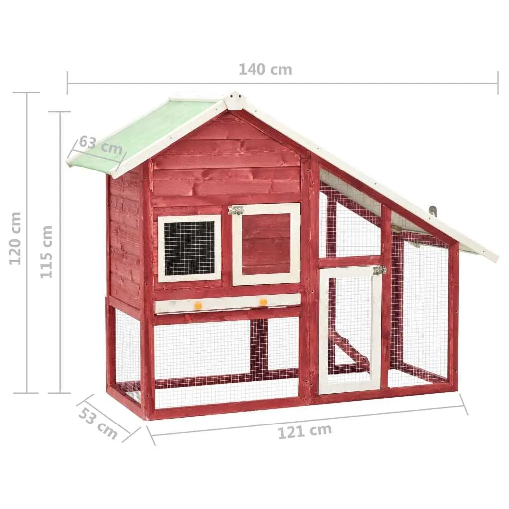 Red & White Hutch 140cm · Wood