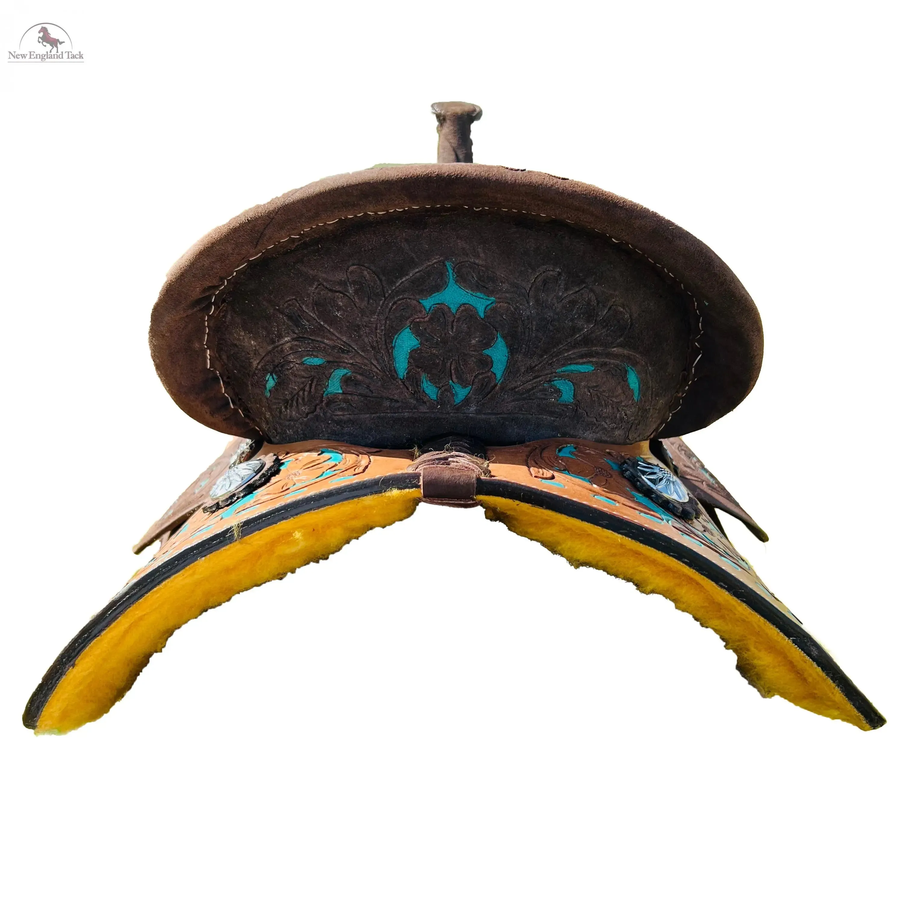 Resistance Youth/Pony Turquoise Suede And Floral Tool Barrel Saddle - 10 12 13 Inch