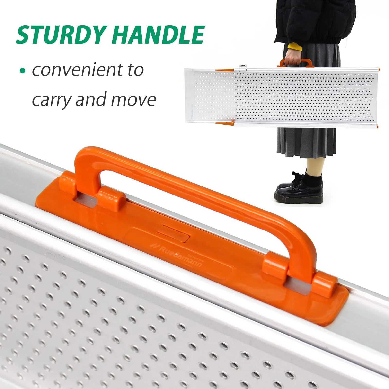 Ruedamann® 11.4" W Aluminum Wheelchair Ramp Wider Design 1 set