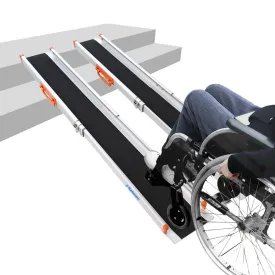 Ruedamann® Adjustable Aluminum Wheelchair Ramp Non-Skid Surface 1 set