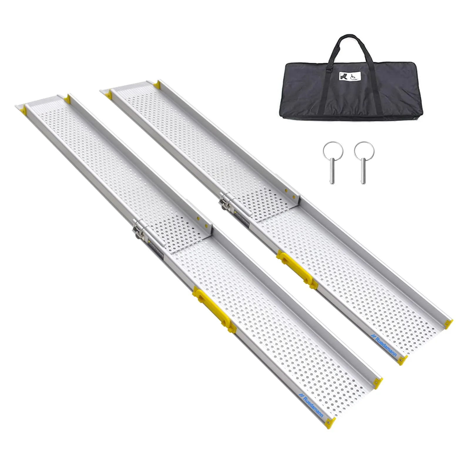Ruedamann®  Portable Aluminum Wheelchair Ramp with Bag 1 Set