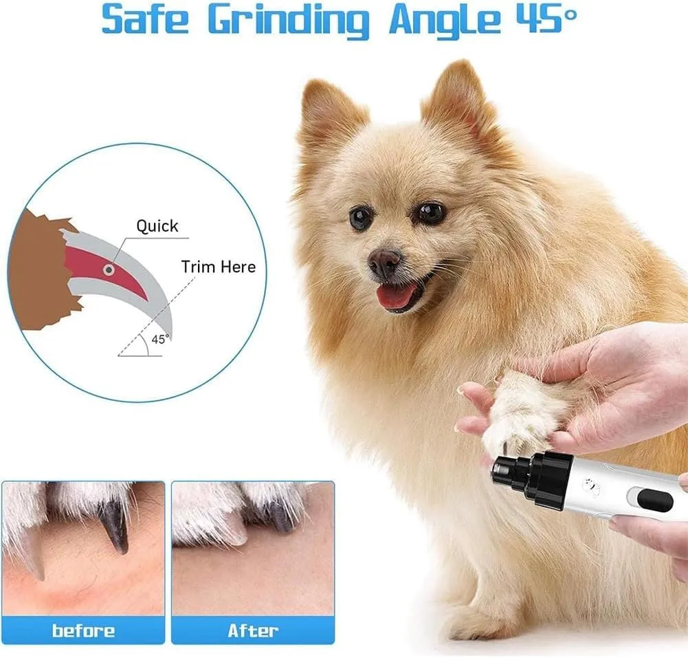 Silent Groom Pro Nail Grinder, Silent Groom Pro Pet Nail Trimmer for Dogs, Rechargeable USB Charging Pet Nail Grinder for Dogs and Cats (1pc)