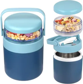 Snack Cup Container with Lid,Oats Containers,570ml 160ml Yogurt and Fruit Holder Cereal Container,Reusable Travel Cereal Bowl and Milk Container