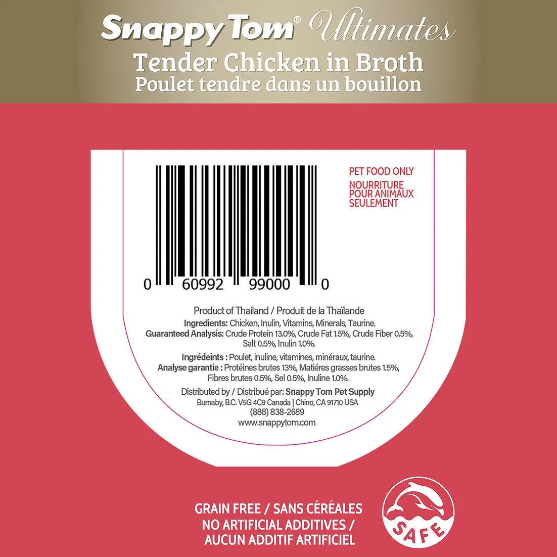 Snappy Tom Wet Cat Food Ultimates Tender Chicken In Broth