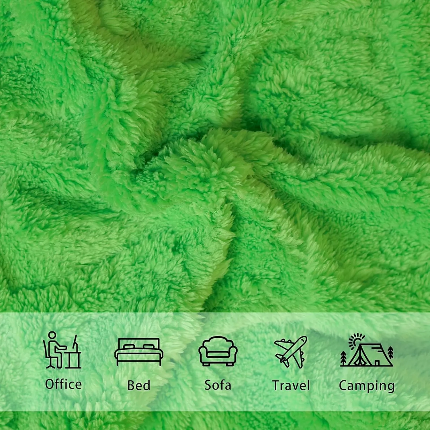 Throw Blankets with 3D Bunny Checkered,Super Soft Cozy Fleece Blankets for Lover Girls Boys Friends Gifts Pets, Lightweight Fuzzy Blanket for Couch Sofa Bed All Season (Green, 50 * 60)