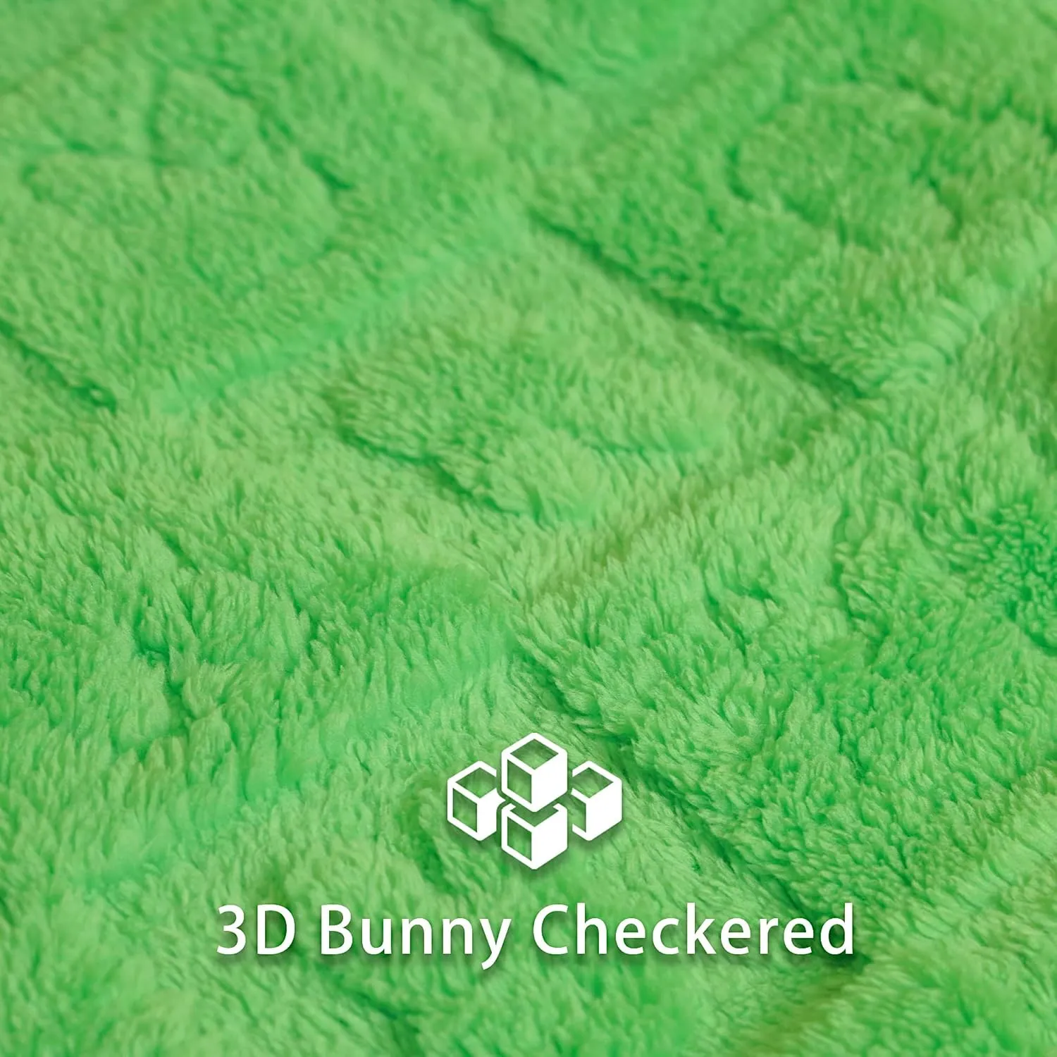 Throw Blankets with 3D Bunny Checkered,Super Soft Cozy Fleece Blankets for Lover Girls Boys Friends Gifts Pets, Lightweight Fuzzy Blanket for Couch Sofa Bed All Season (Green, 50 * 60)