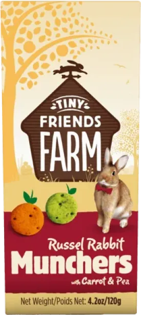 Tiny Friends Farm | Small Pet Treats | Russel Rabbit Munchers with Carrots & Peas - 120g