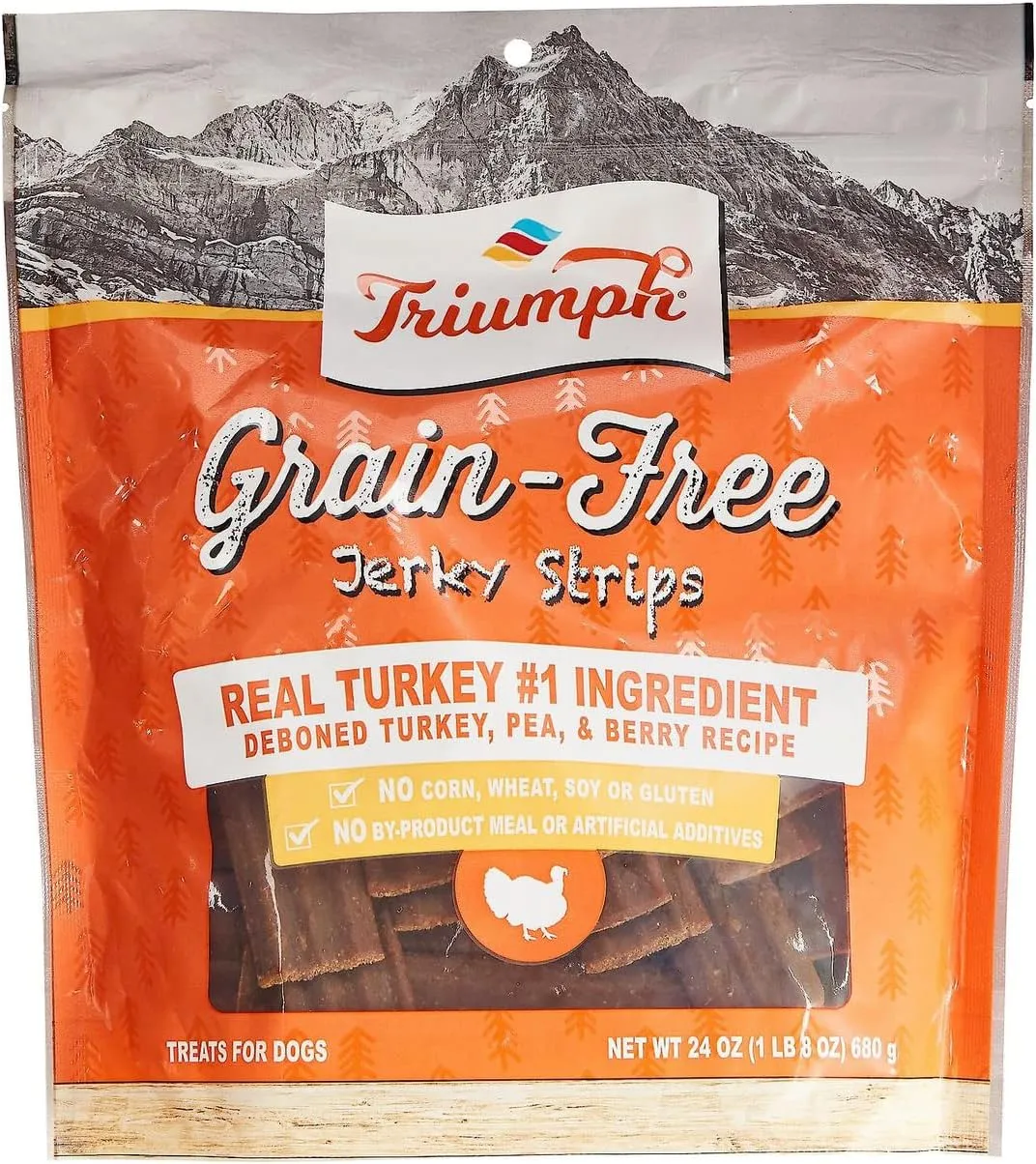 Triumph Dog Turkey, Pea, & Berry Grain Free Jerky, 24-Ounce