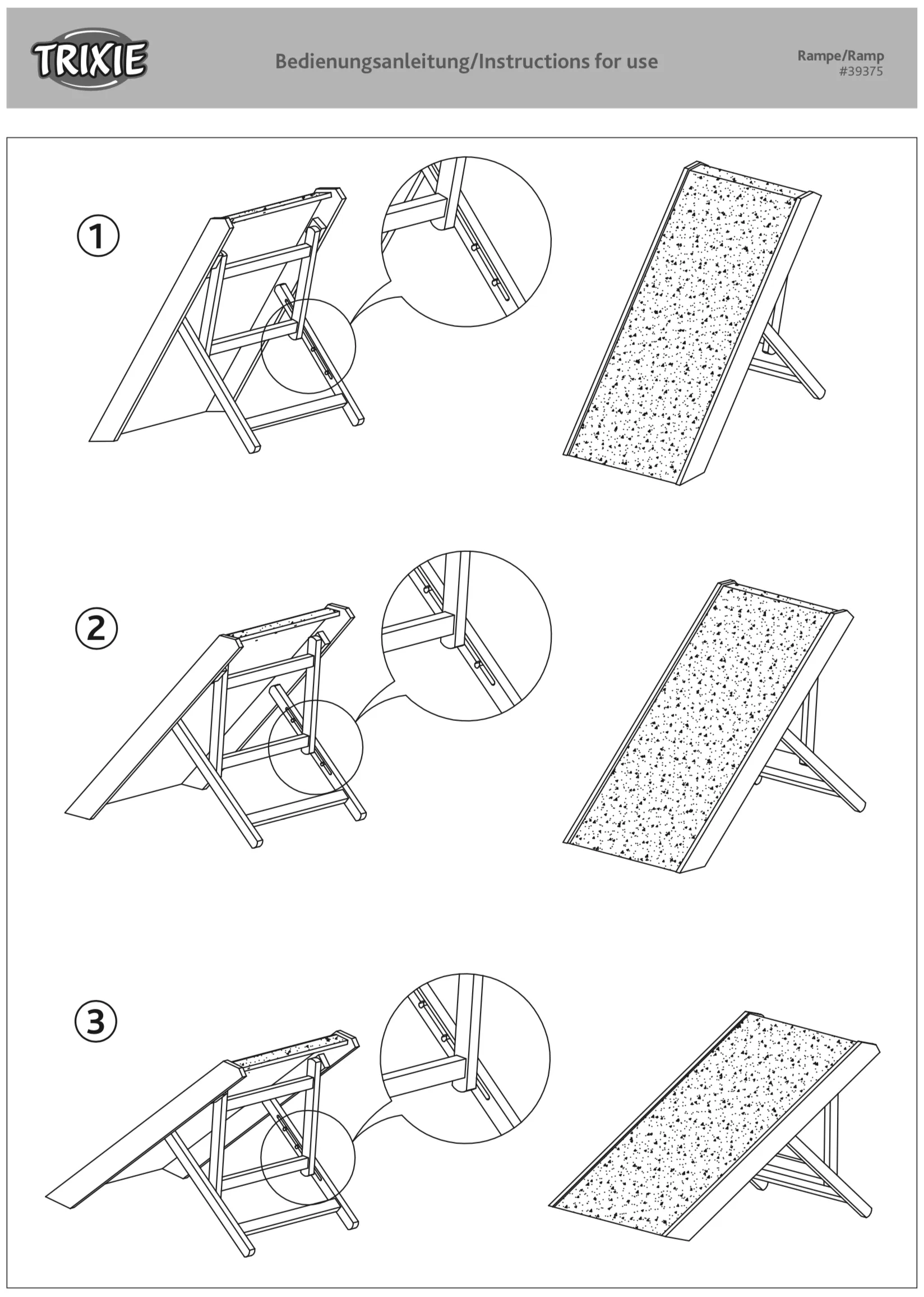 Trixie Dog ramp, adjustable in height