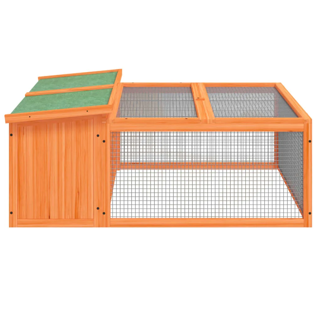 vidaXL Rabbit Hutch Brown 117.5x97x47.5 cm Solid Wood Pine