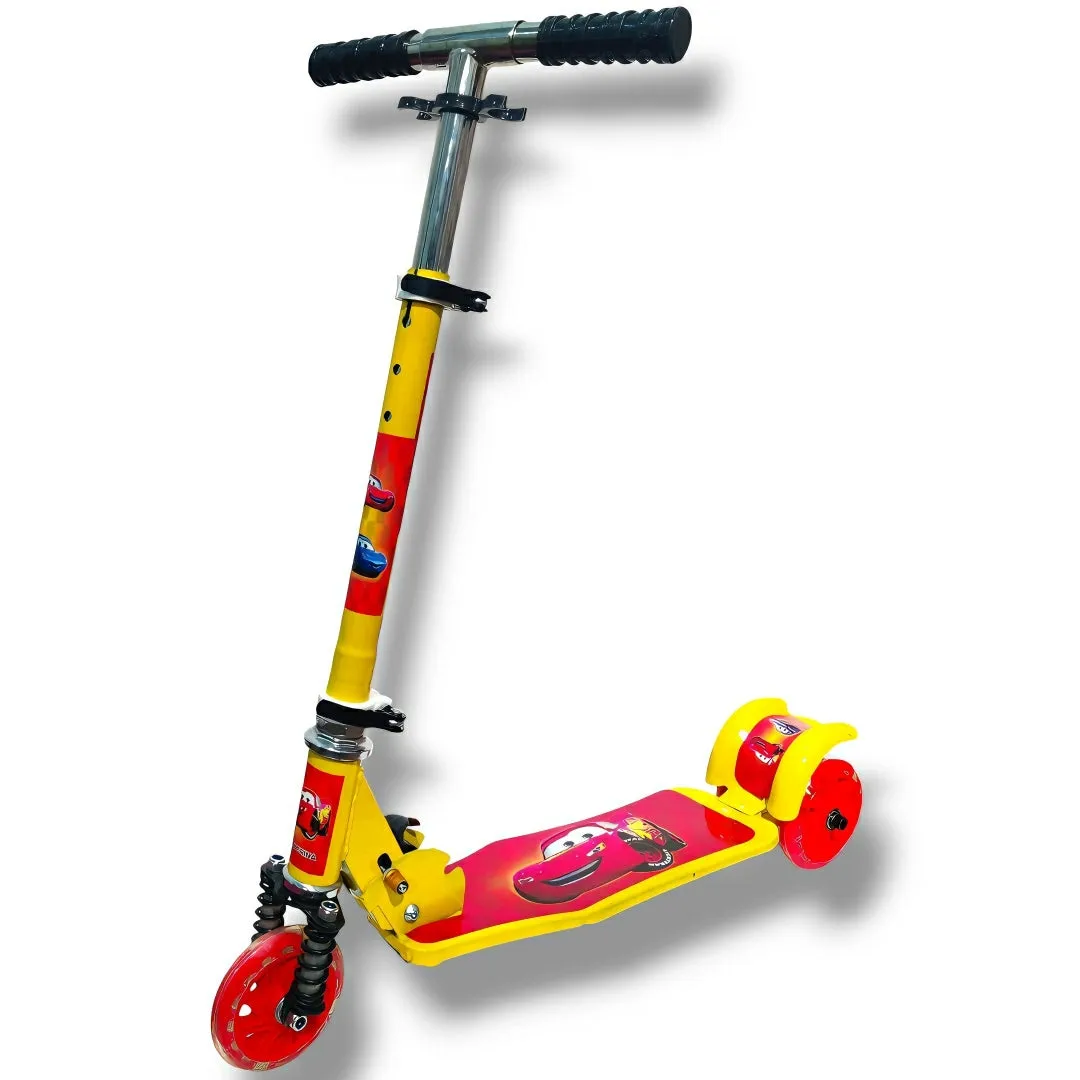 Yellow Adjustable 3 Wheel Foot Kick Scooter For Children Boys & Girls (3-8 Years) BCP1060A